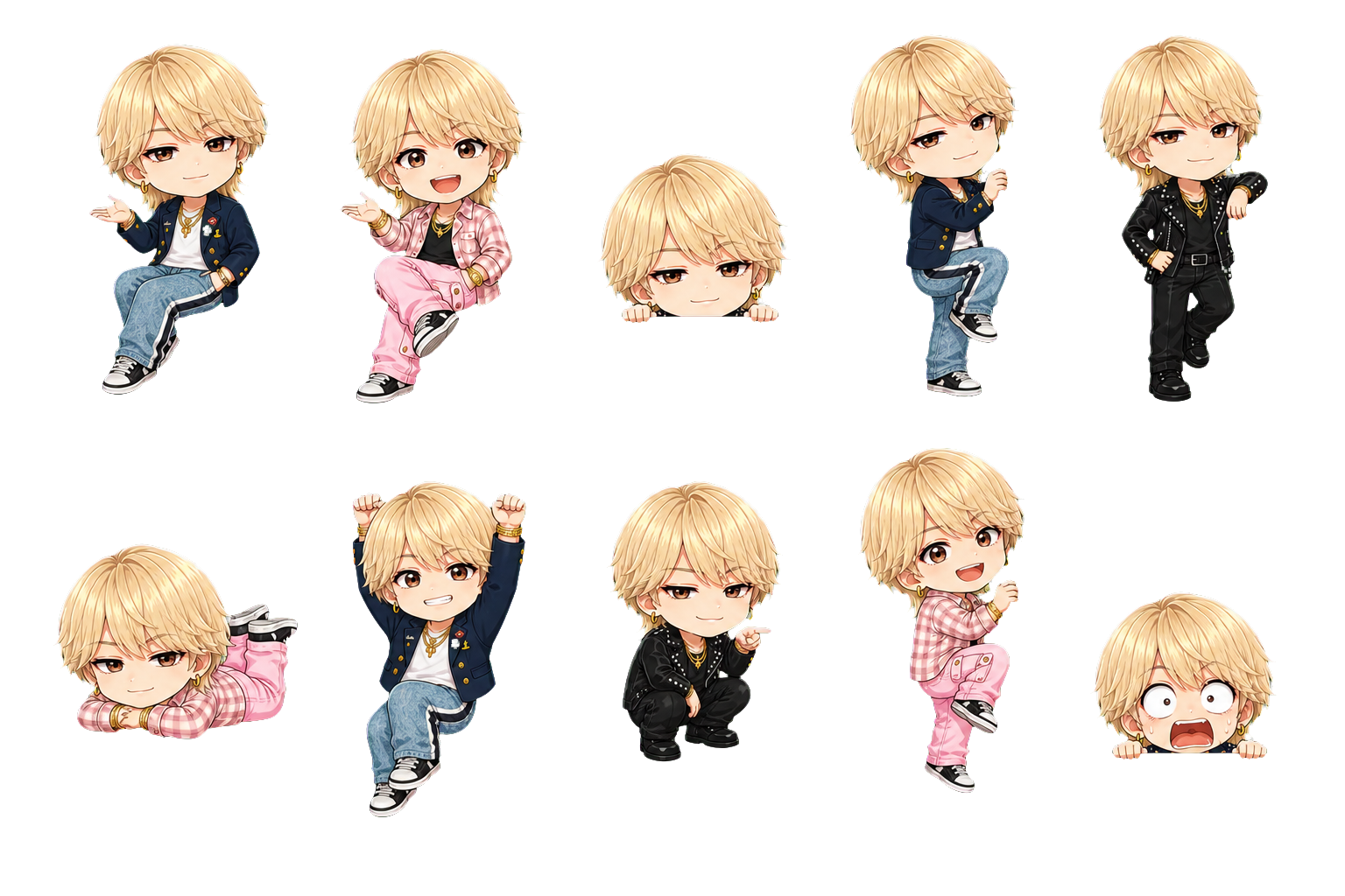 キャラクター別ポーズ10種